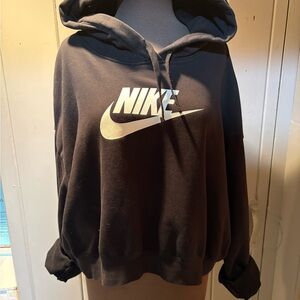 NWOT Black Nike Hoodie with White Logo